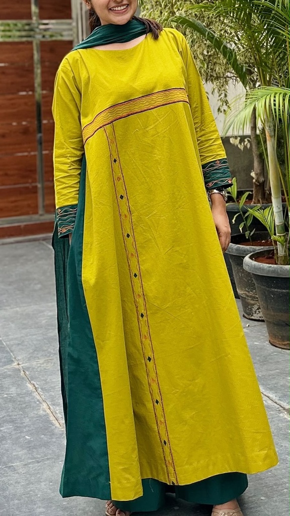 MUSTARD YELLOW AND BOTTLE GREEN SET